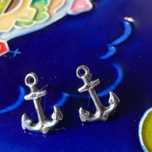 Sterling Silver Anchor Earrings